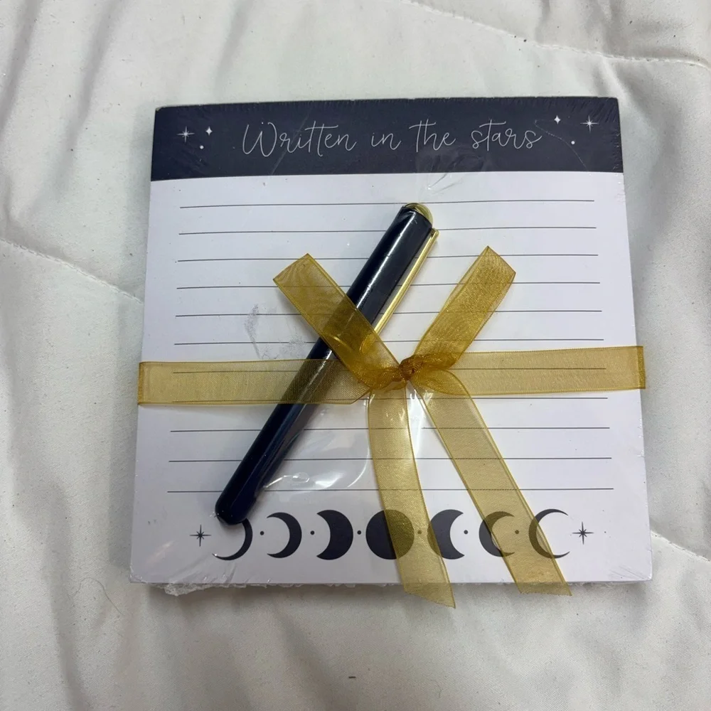 Eccolo Black and Gold Moon Phase Journal Set with pen NWT written in the stars